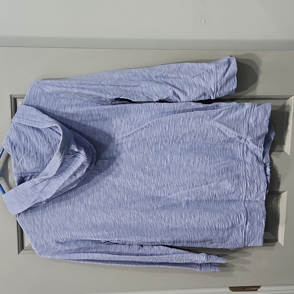 NWOT Eddie Bauer 3/4 Sleeve Hoodie Jacket Blue Purple Lilac Lavender Aztec Geo - Picture 2 of 7